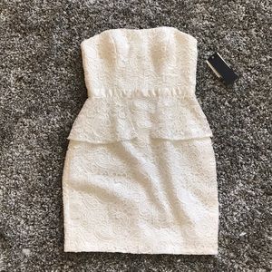 White Lace Peplum Dress